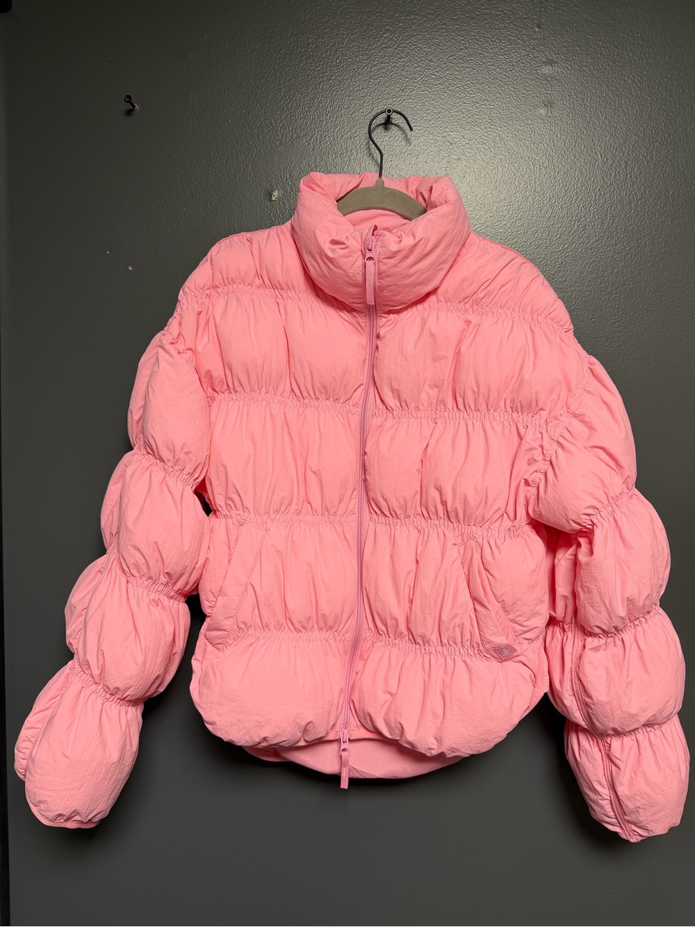 NWOT NWT JoyLab Pink Ruched Quilted Puffer Jacket XS